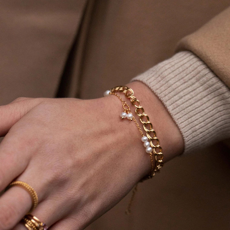 Rosa Armband 18K vergoldet I Turmalin