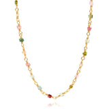 Mixed coloured 18K Gold Plated Necklace w. Tourmalines