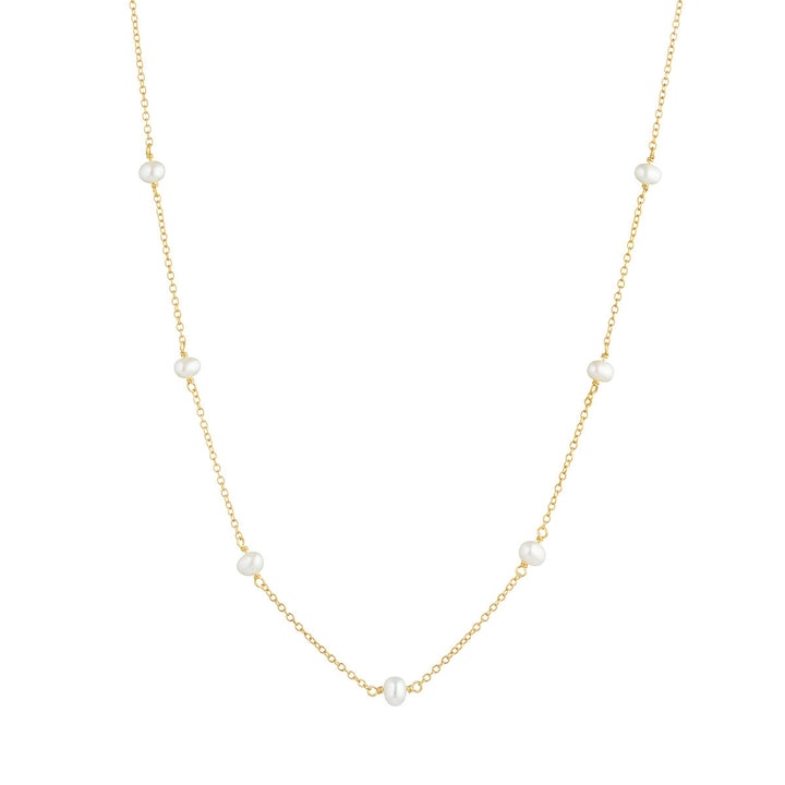 Purity 18K Gold Plated Necklace w. Pearls