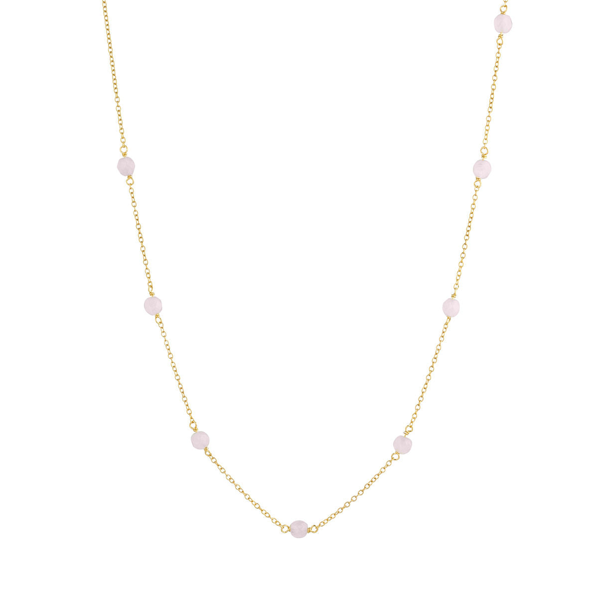 Valentine 18K Gold Plated Necklace w. Quartz