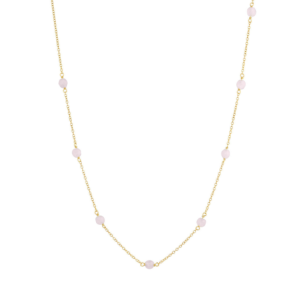 Valentine 18K Gold Plated Necklace w. Quartz