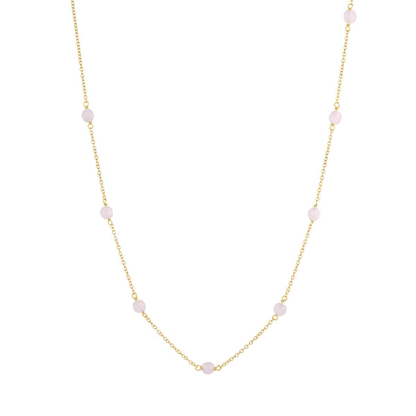 Valentine 18K Gold Plated Necklace w. Quartz