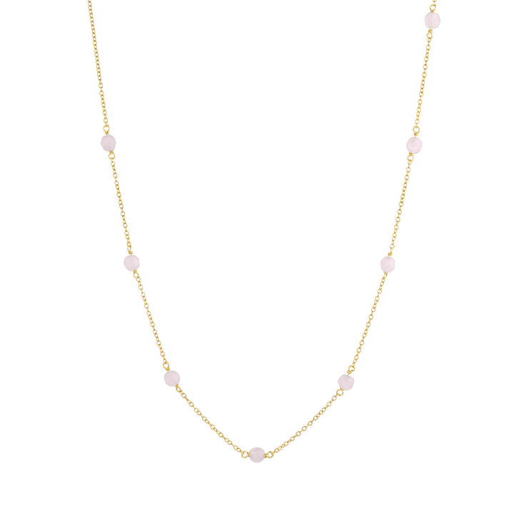Valentine 18K Gold Plated Necklace w. Quartz