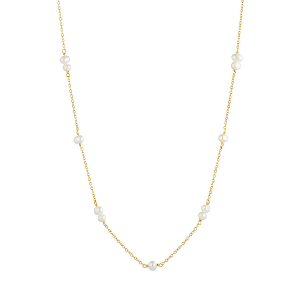 Purity 18K Gold Plated Necklace w. Pearls