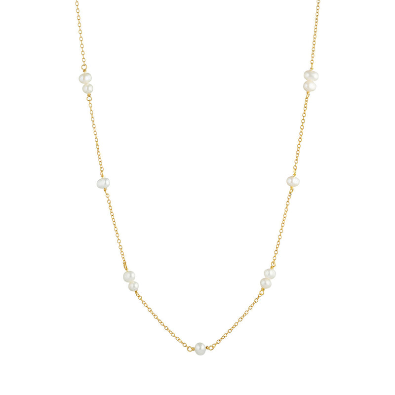 Purity 18K Gold Plated Necklace w. Pearls