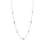 Pink 18K Gold Plated Necklace w. Tourmaline