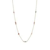 Pink 18K Gold Plated Necklace w. Spinel