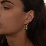18K Gold Plated Earrings w. Quartz, Agate & Turquoise