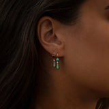 18K Gold Plated Earrings w. Agate & Turquoise