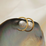 Unicorn 18K Gold Plated Hoops 2cm w. Baroque Freshwater Pearls