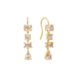 Unicorn 18K Gold Plated Earrings w. Champagne Quartz