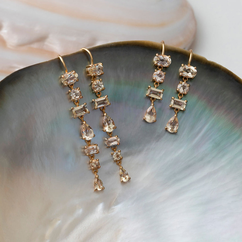 Unicorn 18K Gold Plated Earrings w. Quartz