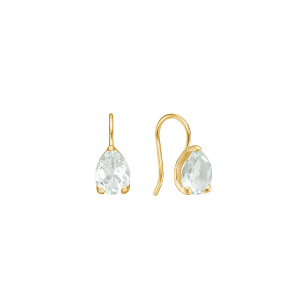 Reef 18K Gold Plated Earrings w. Prasiolite