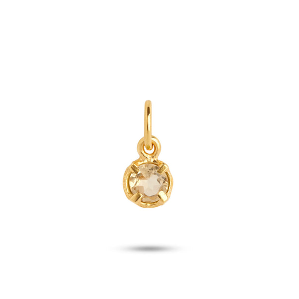 Birthstone November 18K Gold Plated Pendant w. Citrine