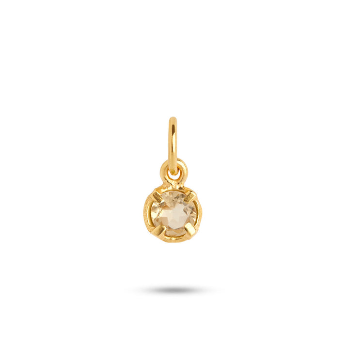 Birthstone November 18K Gold Plated Pendant w. Citrine