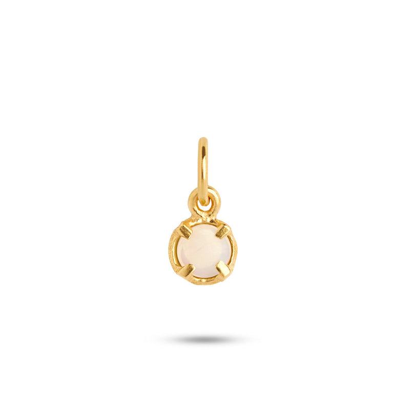 Birthstone October Pink 18K Gold Plated Pendant w. Opal