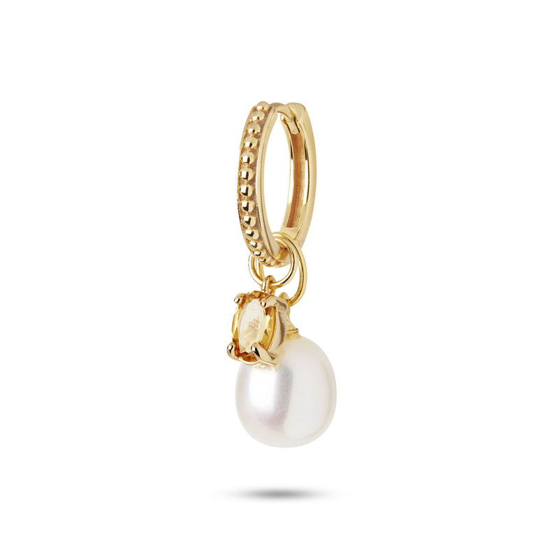 Pearl Jam 18K Gold Plated Earring-Pendant w. Pearl