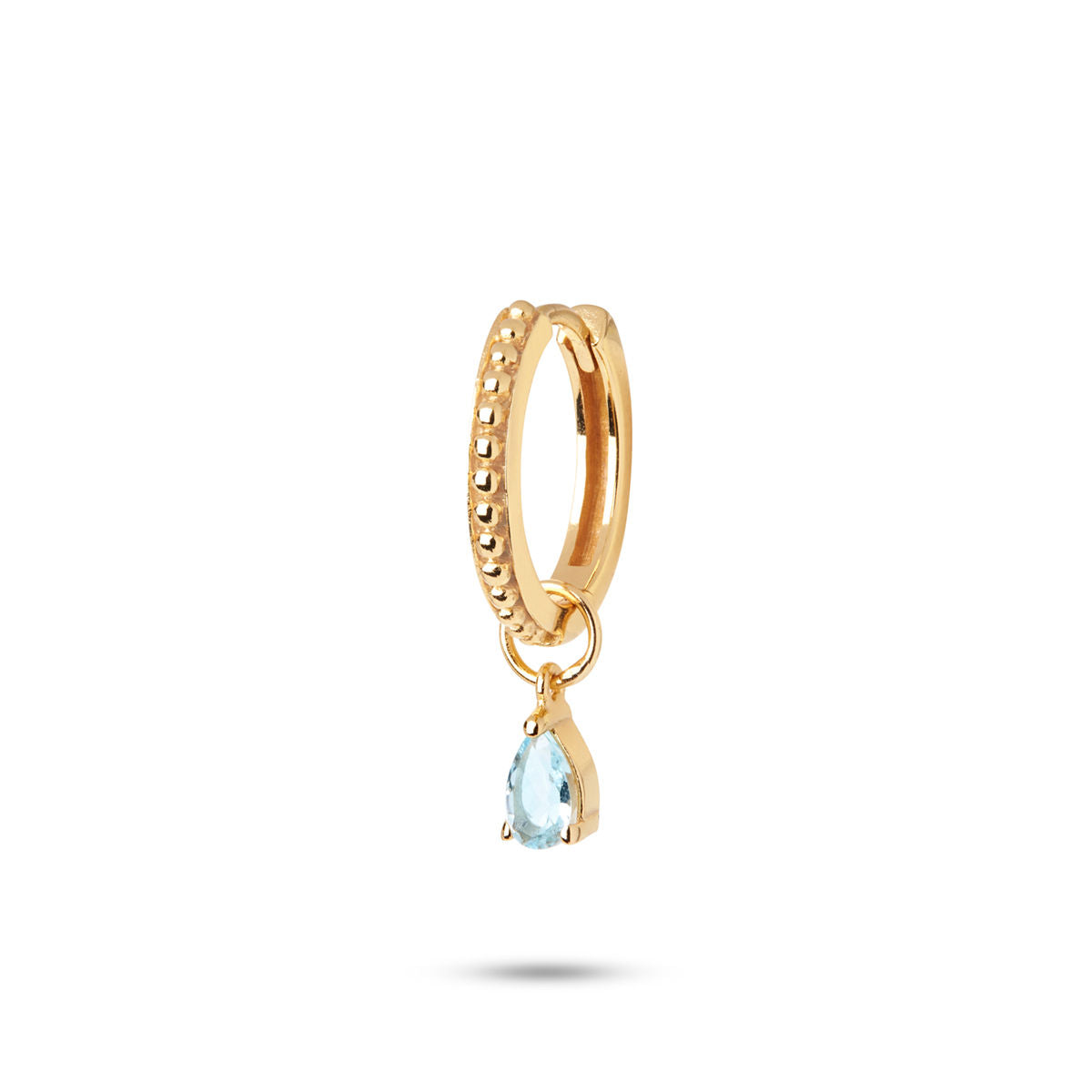 Gem Candy Oval blue 18K Gold Plated Earring-Pendant w. Topaz
