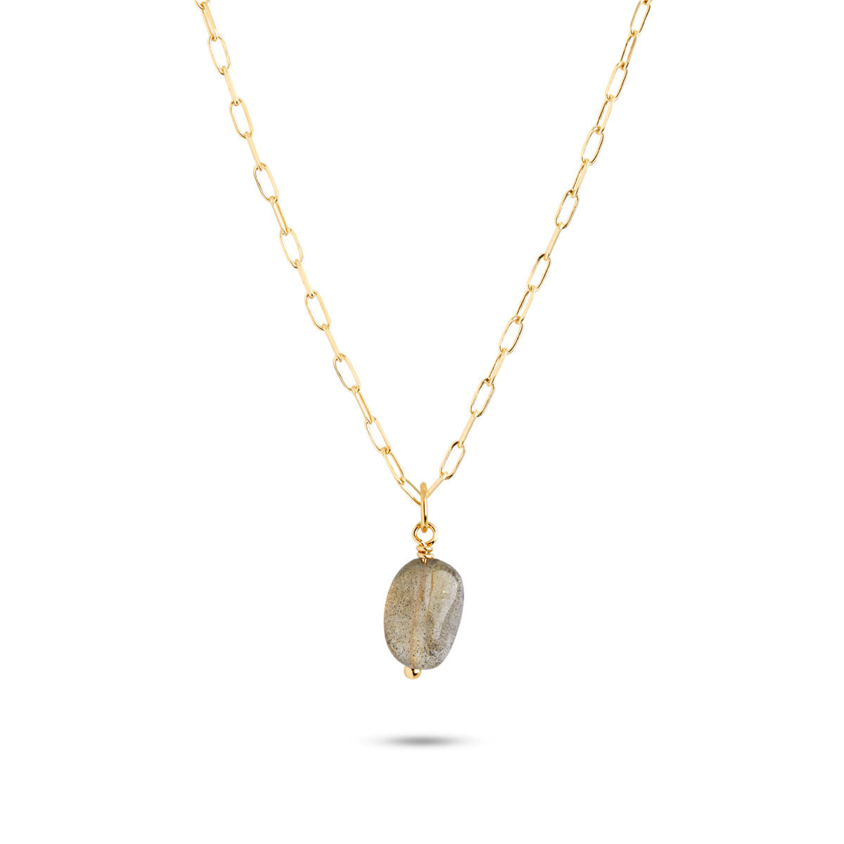 Archive 18K Gold Plated Earring-Pendant w. Laboradorite