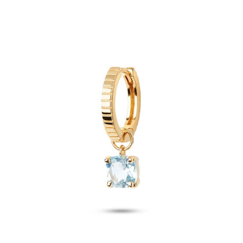 Gem Candy Blue 18K Gold Plated Earring-Pendant w. Topaz
