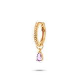 Gem Candy Purple 18K Gold Plated Earring-Pendant w. Amethyst
