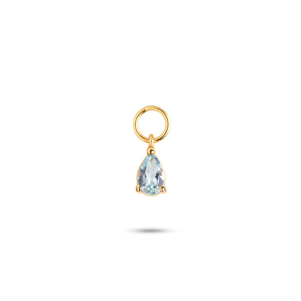 Gem Candy Oval blue 18K Gold Plated Earring-Pendant w. Topaz