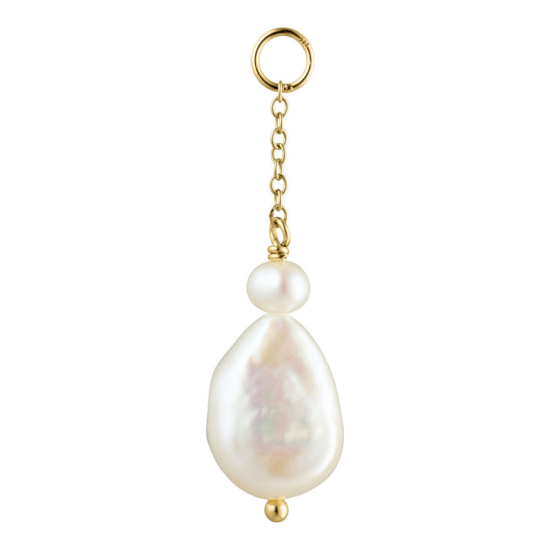 Pearl Jam chain 18K Gold Plated Earring-Pendant w. Pearls