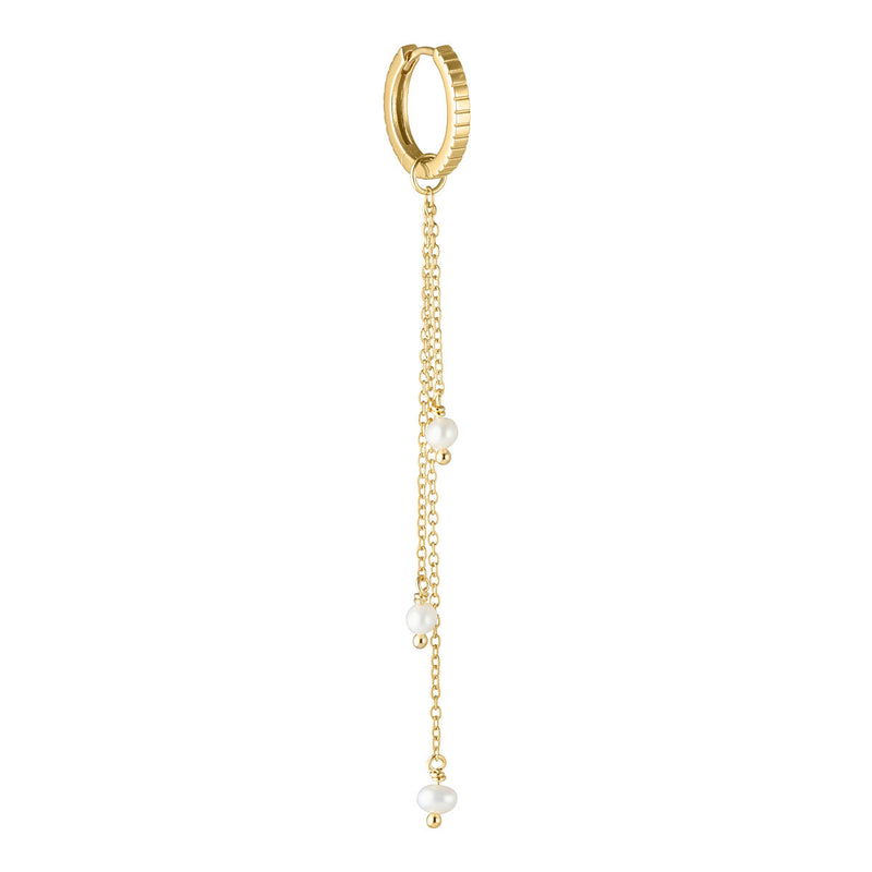 Pearl Jam two chains 18K Gold Plated Earring-Pendant w. Pearls