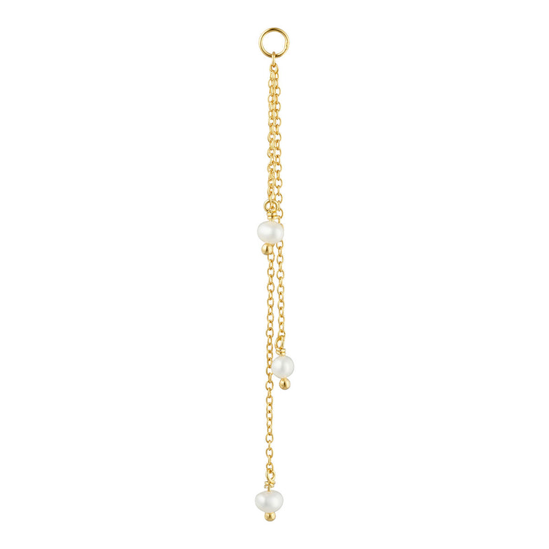 Pearl Jam two chains 18K Gold Plated Earring-Pendant w. Pearls