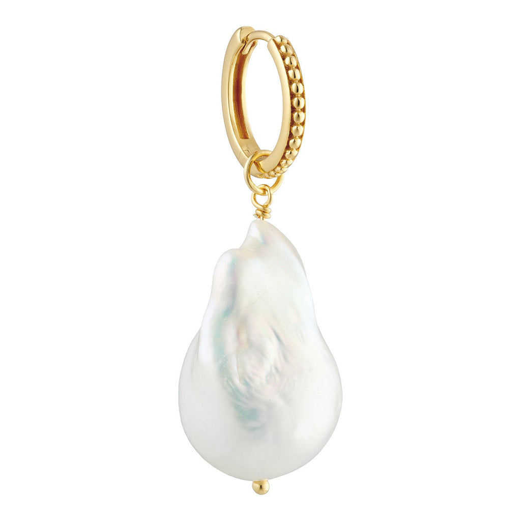 Pearl Jam 18K Gold Plated Earring-Pendant w. Pearl