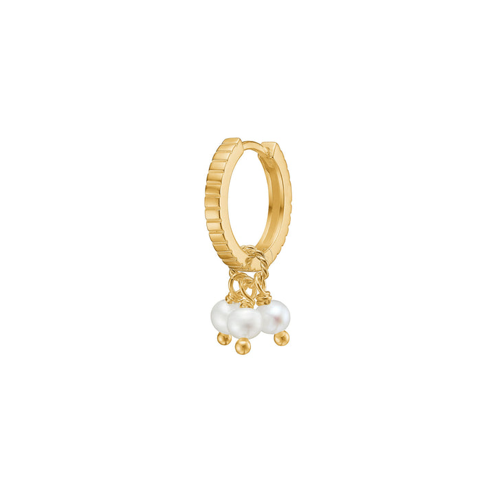 Charm 3 18K Gold Plated Pendant w. Pearls