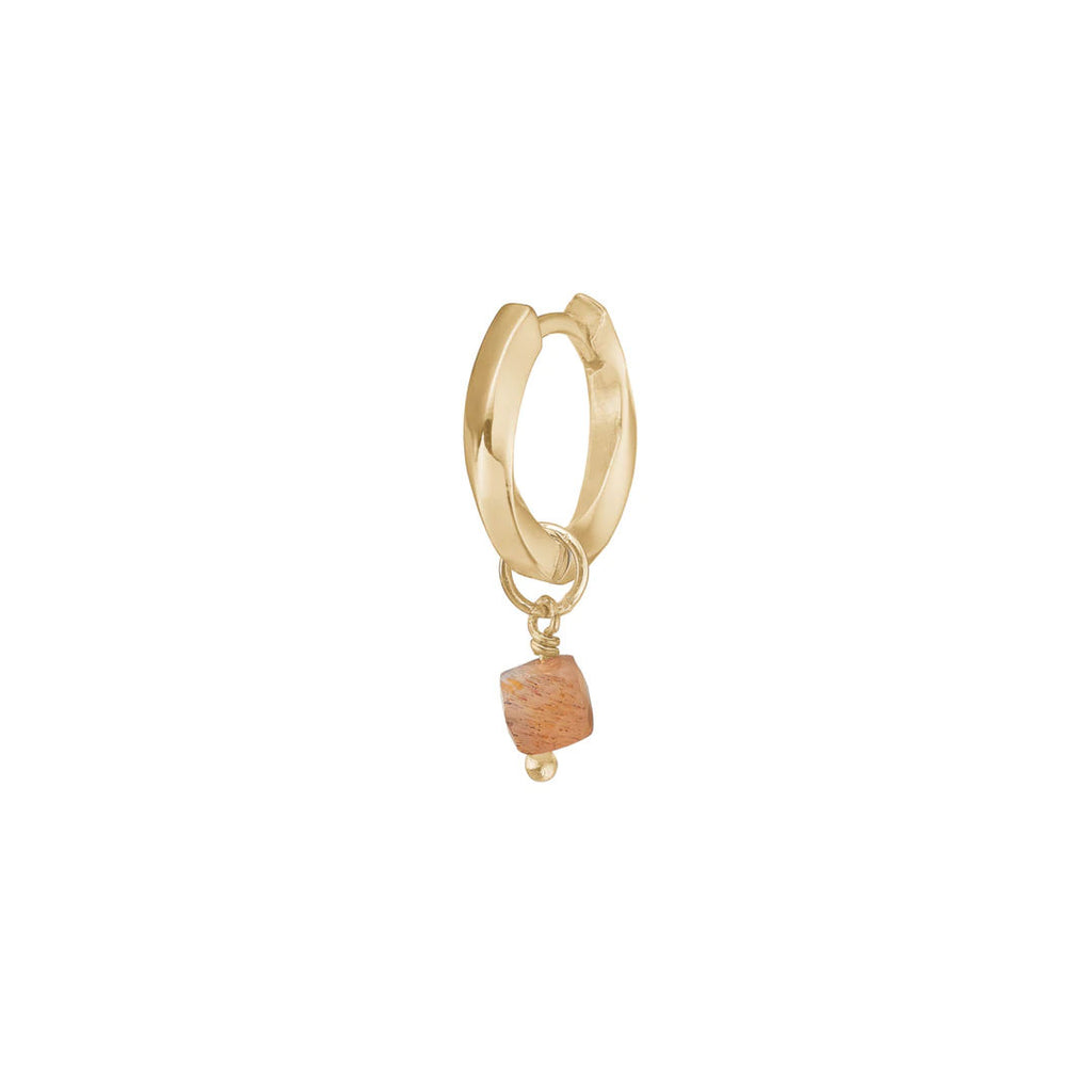 Charm 18K Gold Plated Pendant w. Sunstone