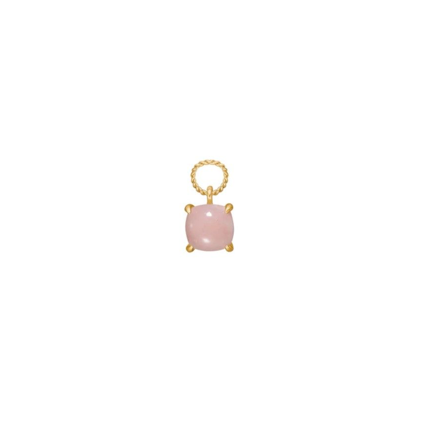 Charm Pink 18K Gold Plated Pendant w. Opal