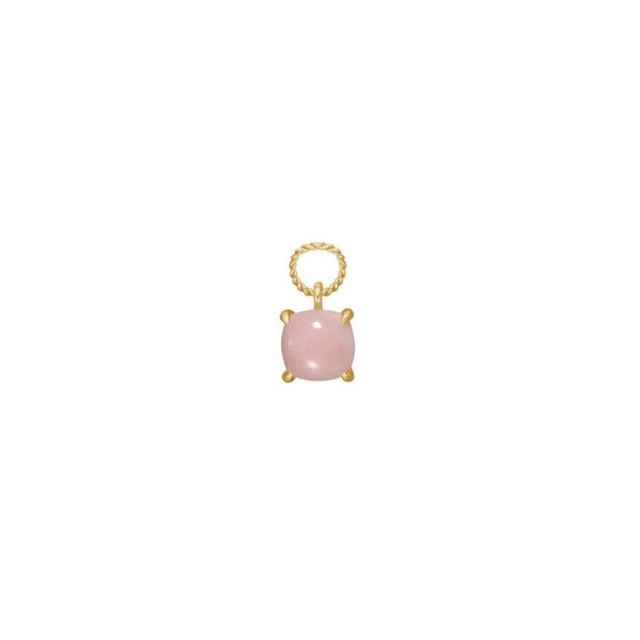 Charm Pink 18K Gold Plated Pendant w. Opal