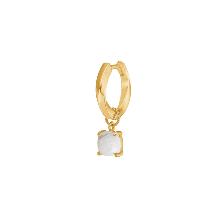 Charm 18K Gold Plated Pendant w. Moonstone