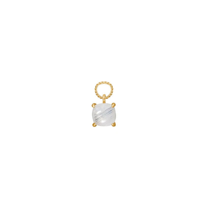Charm 18K Gold Plated Pendant w. Moonstone