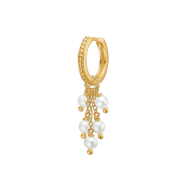 Charm 18K Gold Plated Pendant w. Pearls