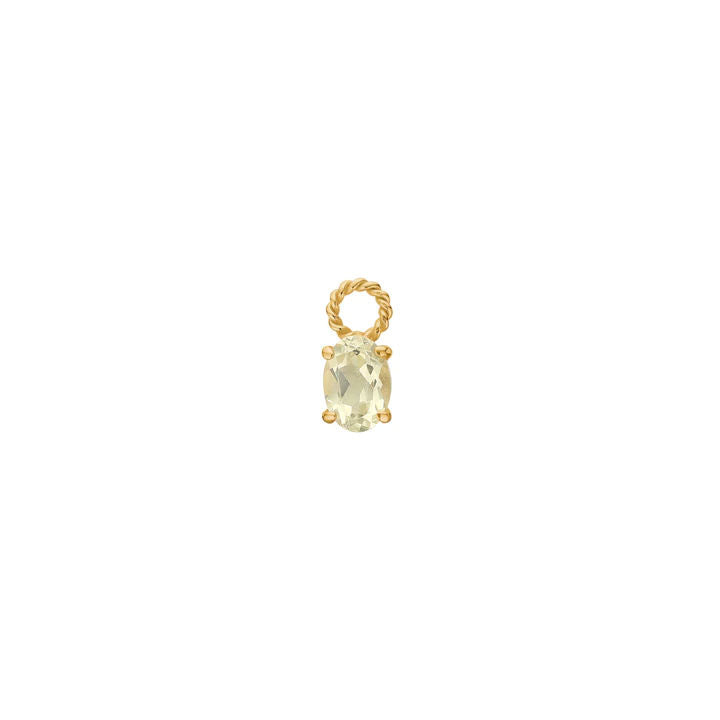 Charm Lemon 18K Gold Plated Pendant w. Quartz