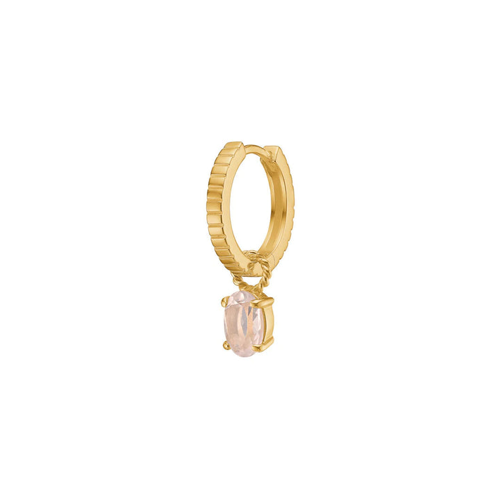Charm Rose 18K Gold Plated Pendant w. Quartz