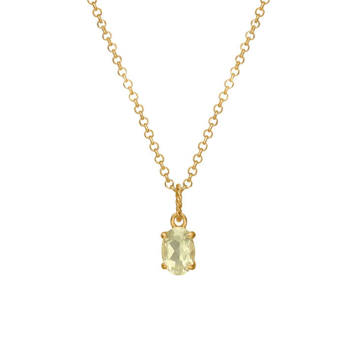 Lemon 18K Gold Plated Pendant w. Quartz