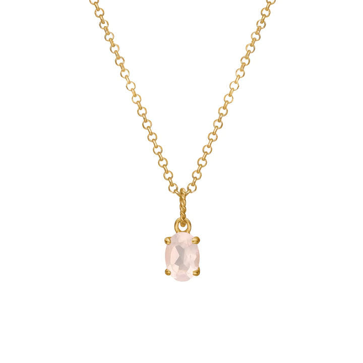 Rose 18K Gold Plated Pendant w. Quartz