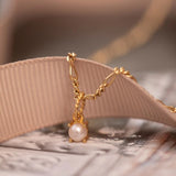 18K Gold Plated Pendant w. Pearl