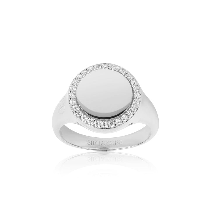 Follina Grande Silver Ring w. White Zirconias