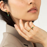 Gem Candy Green 18K Gold Plated Ring w. Agate