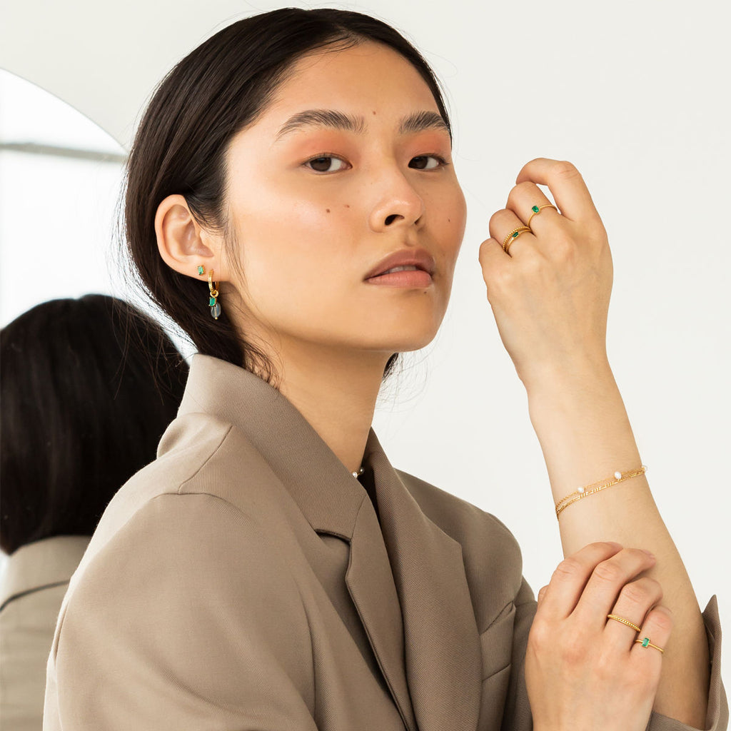 Gem Candy Grøn 18K Forgyldt Ring m. Agat