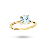 Gem Candy Large Blue 18K Gold Plated Ring w. Topaz