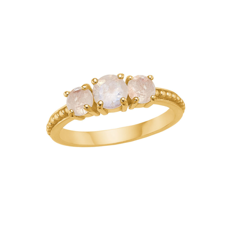 18K Gold Plated Ring w. Moonstones