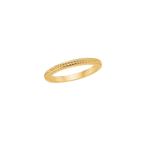 18K Gold Plated Ring w. Herringbone details