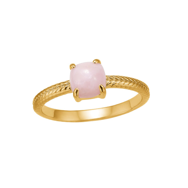 Reef 18K Gold Plated Ring w. Pink/Rose Opal