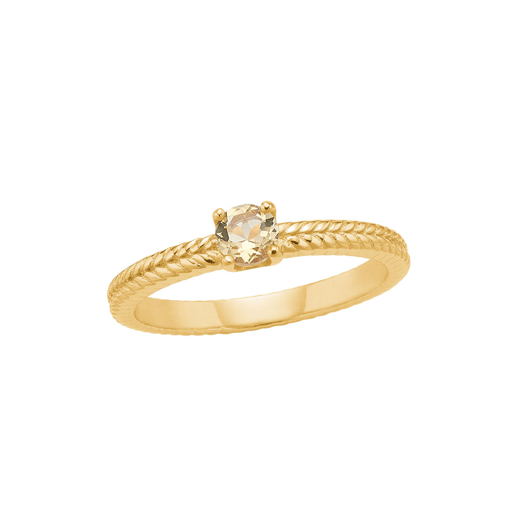 Olalla 18K Forgyldt Ring m. Kvarts